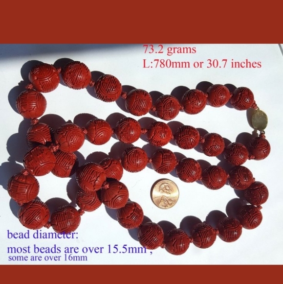 Rare Chinese antique hand carved bead necklace - Picture 3 of 8